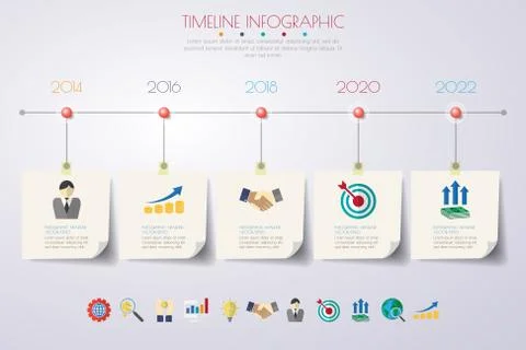 Timeline infographics with icons set. vector. illustration. Stock Illustration