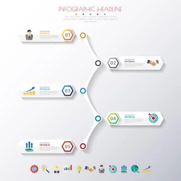 Timeline infographics with icons set. vector. illustration. Stock Illustration