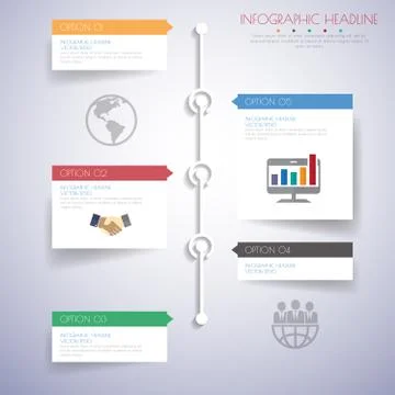 Timeline infographics with icons set. vector. illustration. Stock Illustration