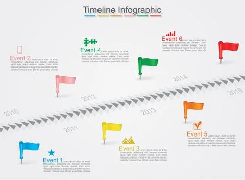 Timeline infographics with icons. Vector Stock Illustration