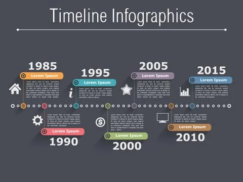 Timeline Infographics Illustrazione stock