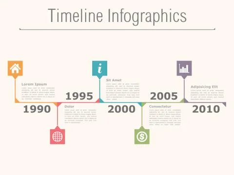 Timeline Infographics Illustrazione stock