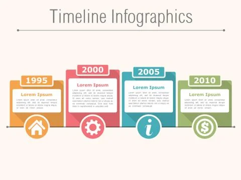 Timeline Infographics Illustrazione stock