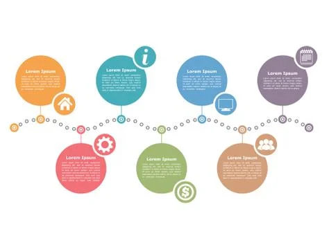 Timeline Infographics Illustrazione stock