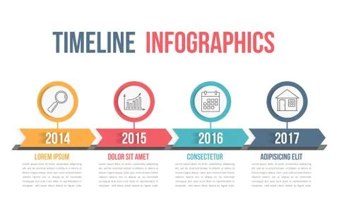 Timeline Infographics Illustrazione stock