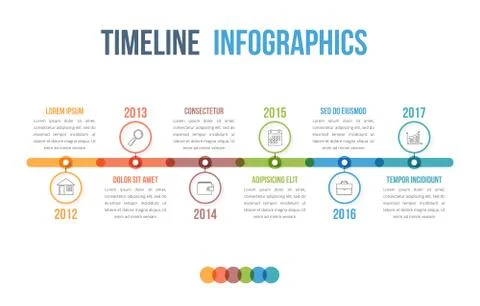 Timeline Infographics 스톡 일러스트