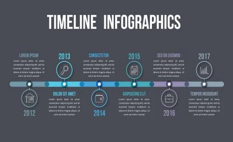 Timeline Infographics 스톡 일러스트