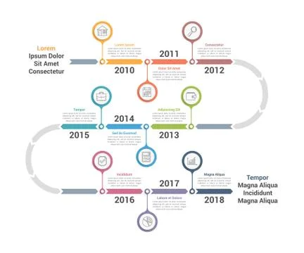 Timeline Infographics 스톡 일러스트
