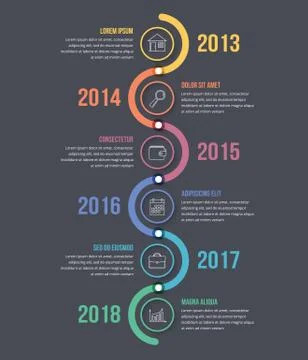 Timeline Infographics Illustrazione stock