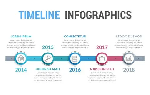 Timeline Infographics 스톡 일러스트