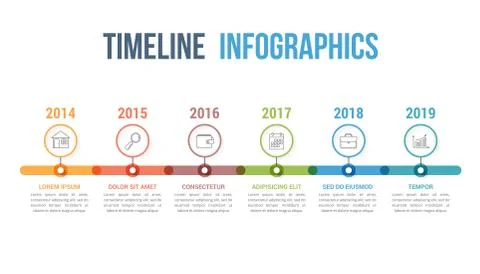 Timeline Infographics Illustrazione stock