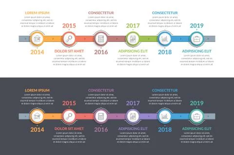 Timeline Infographics Illustrazione stock