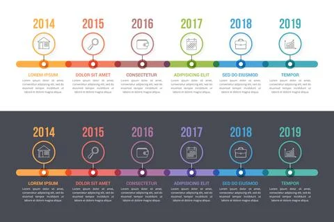 Timeline Infographics Illustrazione stock