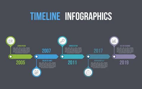 Timeline Infographics Illustrazione stock