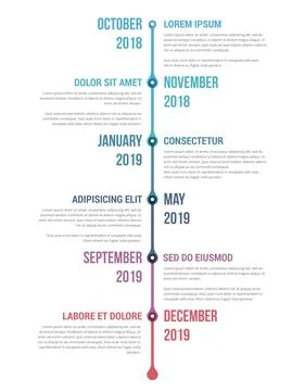 Timeline Infographics Illustrazione stock