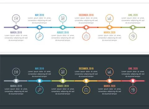 Timeline Infographics Illustrazione stock