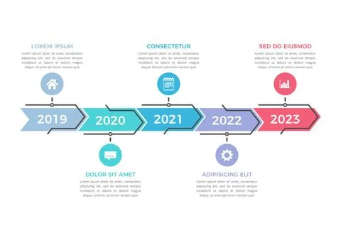 Timeline Infographics 스톡 일러스트