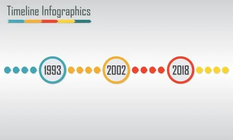 Timeline Infographics template. Horizontal design elements.  Stock Illustration