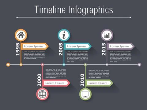 Timeline Infographics Template Illustrazione stock