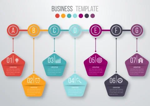 Timeline infographics template Illustrazione stock