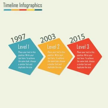 Timeline Infographics template. Isolated design elements. Colorful vector illust 스톡 일러스트