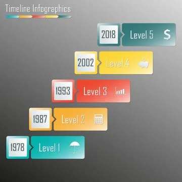 Timeline Infographics template. Step infograph. Vector illustration. Stock Illustration