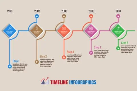 Timeline Infographics, Vector Illustration イラスト素材