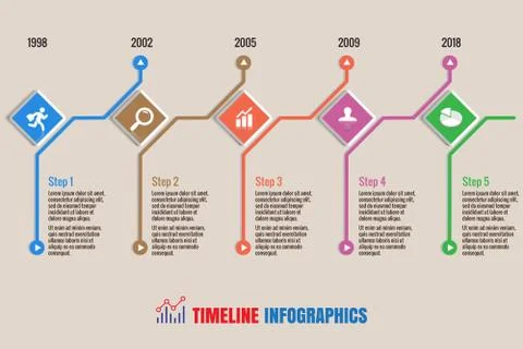 Timeline Infographics, Vector Illustration Stock Illustration
