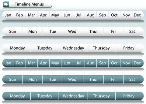 Timeline menu bars Stock Illustration