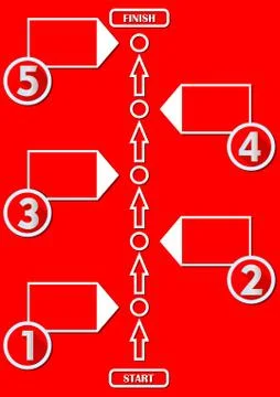 Timeline in modern flat design, vector in red nad white Stock Illustration