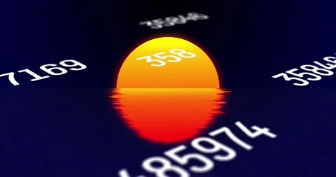 Timeline moving glowing half orb updating count, digits shifting, reflection Stock Footage 329550660