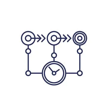 Timeline or sequence line icon Stock Illustration