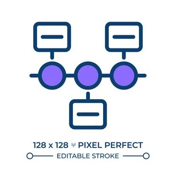 Timeline pixel perfect line color icon Stock Illustration
