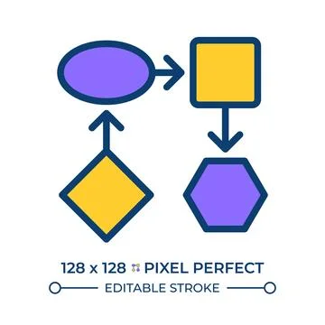 Timeline pixel perfect line color icon Stock Illustration