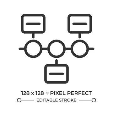 Timeline pixel perfect line icon Stock Illustration