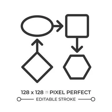 Timeline pixel perfect line icon Stock Illustration
