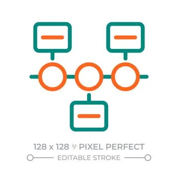Timeline pixel perfect two color line icon Stock Illustration