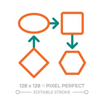 Timeline pixel perfect two color line icon Stock Illustration