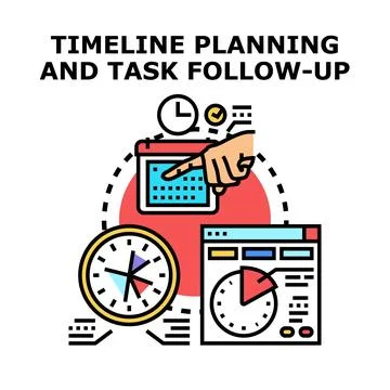 Timeline planning and task follow up concept Stockillustratie