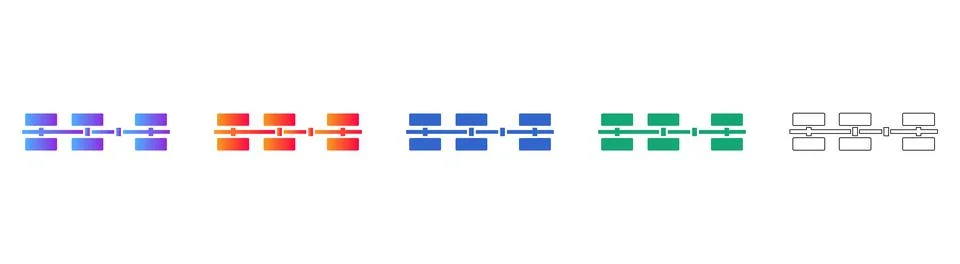 Timeline Process Flow Node Icons 스톡 일러스트