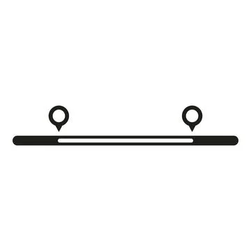 Timeline progress bar with start and end location pins Illustrazione stock