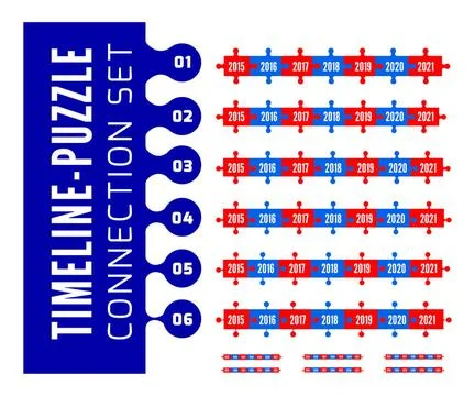 Timeline puzzle connection set Timeline puzzle connection set. Vector illu... Stock Photos
