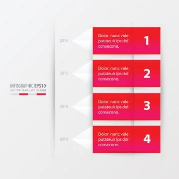 Timeline report template   pink gradient color Stock Illustration