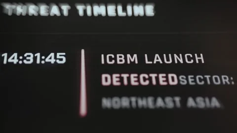 Timeline Showing ICBM Launch Detected In Northeast Asia 4K Stock Footage 341324610