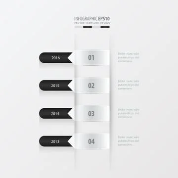 Timeline template    black and white color Stock Illustration