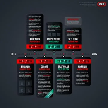 Timeline template on gray background. EPS10 Stock Illustration