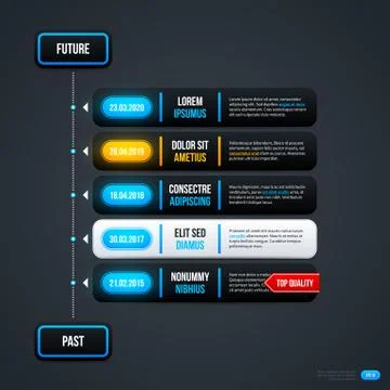 Timeline template on gray background. Stock Illustration