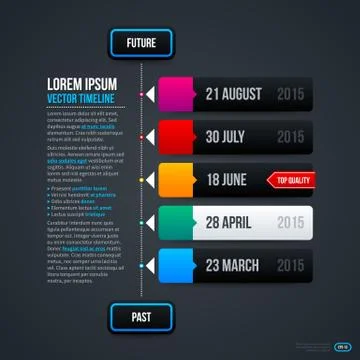 Timeline template on gray background. Stock Illustration