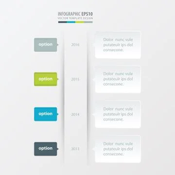 Timeline template  Green, blue, gray color Stock Illustration