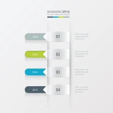 Timeline template  Green, blue, gray color Stock Illustration